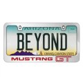 Ford Mustang Gt Red In 3d On Mirror Chrome Metal License Plate Frame Official Licensed