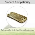 Waltyotur Gold 520 O-ring Drive Chain 120 Links Replacement For Honda Suzuki Kawasaki X With Masterlink