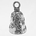 Guardian Bell Japanese Koi Good Luck W Keyring Black Velvet Gift Bag Motorcycle Lead-free Pewter 