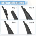 Acropix Rear Windshield Wiper Blade Arm Set Back Assembly Replacement Fit For Vw Tiguan 2018-2023 Touareg Pack Of 3