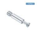 10pcs 32mm Furniture Connecting Fittings Thread Bolts Dowels Screws Metal Dowel Fitting Fasteners For Cabinet Drawer And
