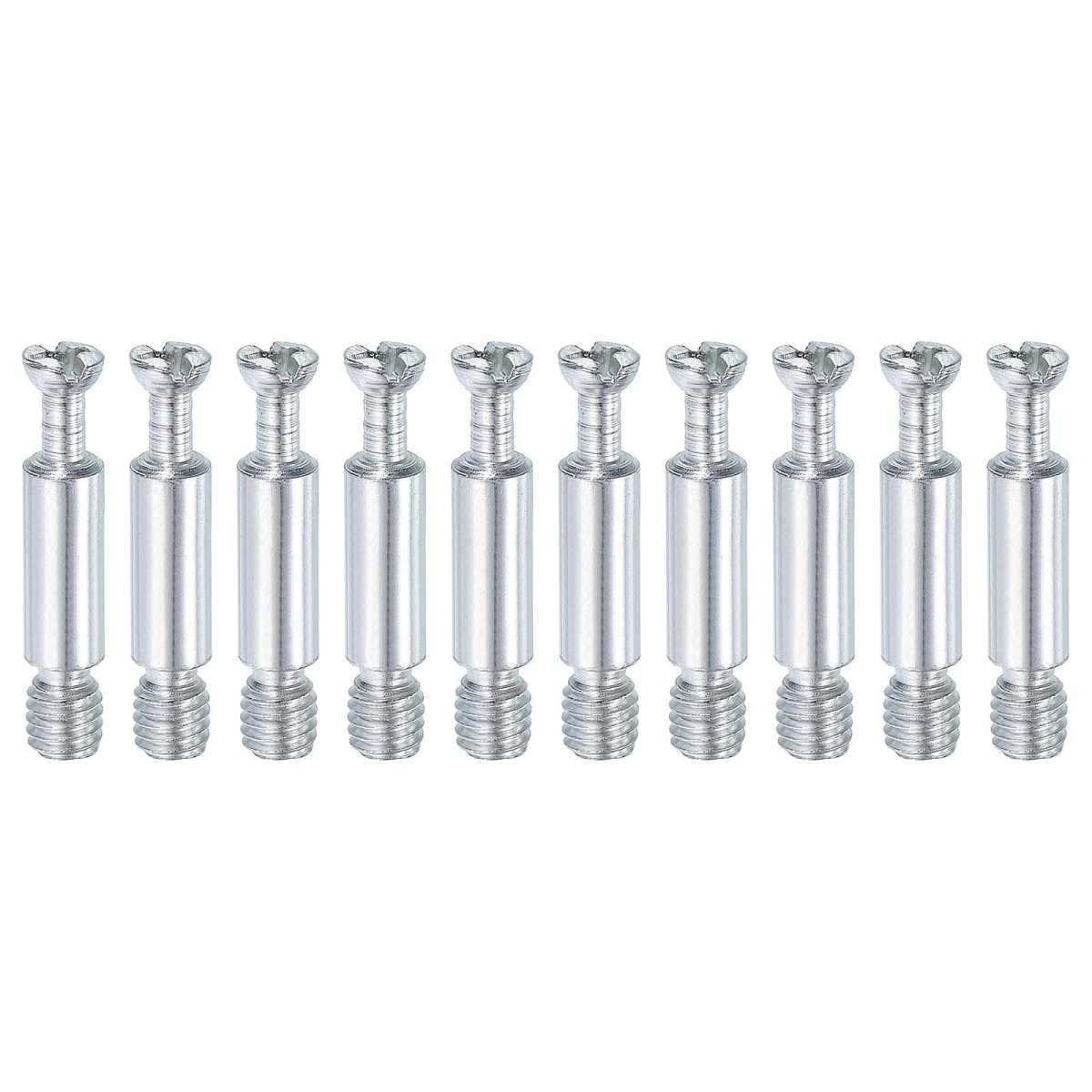 10pcs 32mm Furniture Connecting Fittings Thread Bolts Dowels Screws Metal Dowel Fitting Fasteners For Cabinet Drawer And