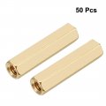 Uxcell 50pcs Brass Straight Pcb Pillar Female Thread Hex Standoff Spacer M3x5x20mm