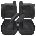 Driver Passenger Side Bottom Top Lean Back Armrest Black Leather Seat Covers For Chevy Silverado Gmc Sierra 1999 2000 2001 2002 