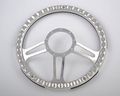 Flashpower 14 Billet Half Wrap Steering Wheel With 9 Bolts 2 Dish And Horn Buttondark Grey 