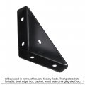 Uxcell 2pcs Angle Corner Brackets 66mm X Cold Rolled Steel Braces Joining Support With Screws For Desk Bed Edge Black