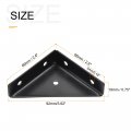 Uxcell 2pcs Angle Corner Brackets 66mm X Cold Rolled Steel Braces Joining Support With Screws For Desk Bed Edge Black
