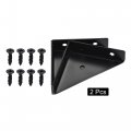 Uxcell 2pcs Angle Corner Brackets 66mm X Cold Rolled Steel Braces Joining Support With Screws For Desk Bed Edge Black