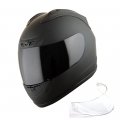 1storm New Motorcycle Bike Full Face Helmet Jh901 Matt Black One Extra Clear Shield 