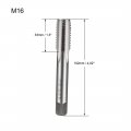 Uxcell Metric Machine Tap M16 X 2 0mm H2 High Speed Steel 4 Straight Flutes Screw Tapping Threading Machinist Repair Diy Tool