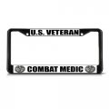 Us Veteran Combat Medic Military Metal Insert License Plate Frame Weatherproof Car Accessories Black 2 Holes Solid Set Of 12x6 