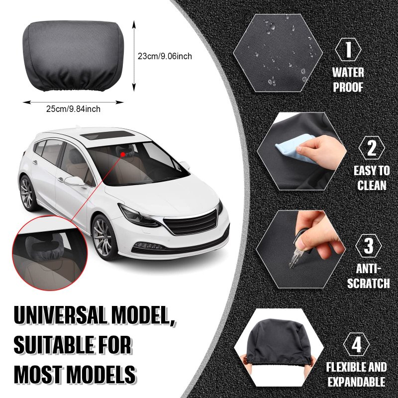 Universal Car Headrest Covers 4 Pack Soft Breathable Fabric Seat Protector For Cars Trucks And Suvs Gray 9 06 In By 84