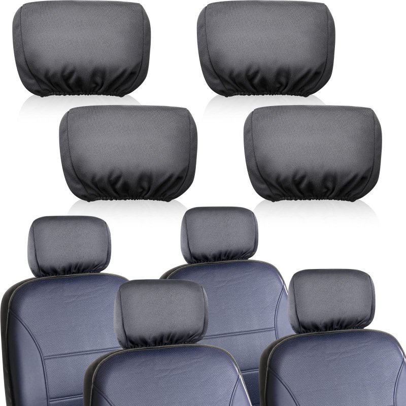 Universal Car Headrest Covers 4 Pack Soft Breathable Fabric Seat Protector For Cars Trucks And Suvs Gray 9 06 In By 84