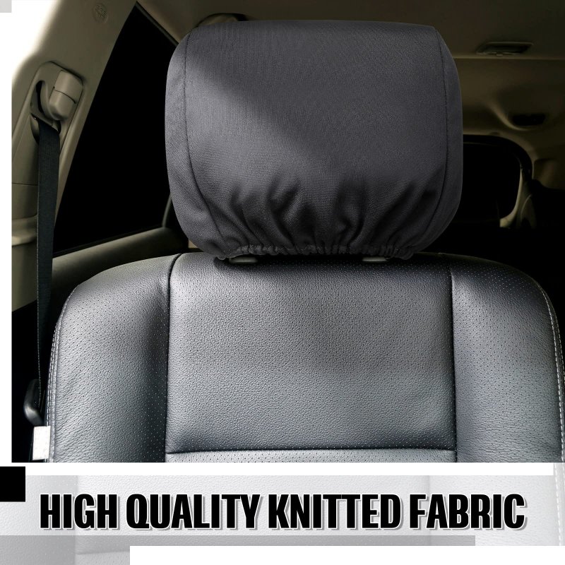 Universal Car Headrest Covers 4 Pack Soft Breathable Fabric Seat Protector For Cars Trucks And Suvs Gray 9 06 In By 84