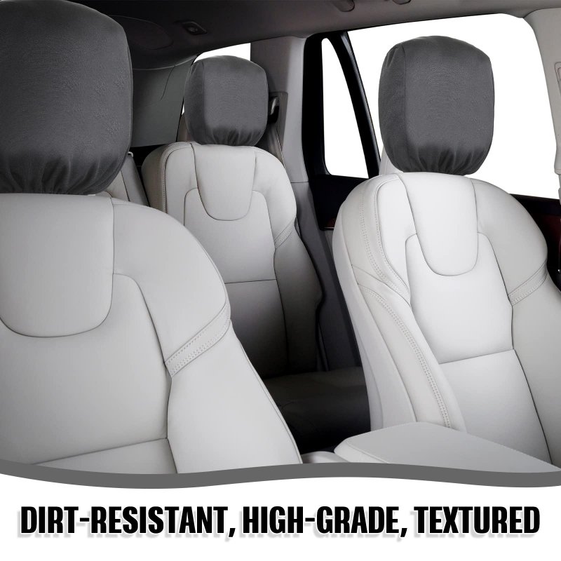 Universal Car Headrest Covers 4 Pack Soft Breathable Fabric Seat Protector For Cars Trucks And Suvs Gray 9 06 In By 84