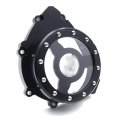 Httmt- Black R1 Clear See Through Cnc Hollow Stator Engine Cover Crankcase Case Left Compatible With Yamah Yzf R1 2009-2014 P N