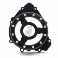 Httmt- Black R1 Clear See Through Cnc Hollow Stator Engine Cover Crankcase Case Left Compatible With Yamah Yzf R1 2009-2014 P N
