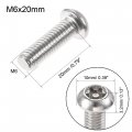Uxcell M6x20mm Torx Security Machine Screw 20pcs Pan Head Screws Inside Column With T30 L-type Wrench 304 Stainless Steel