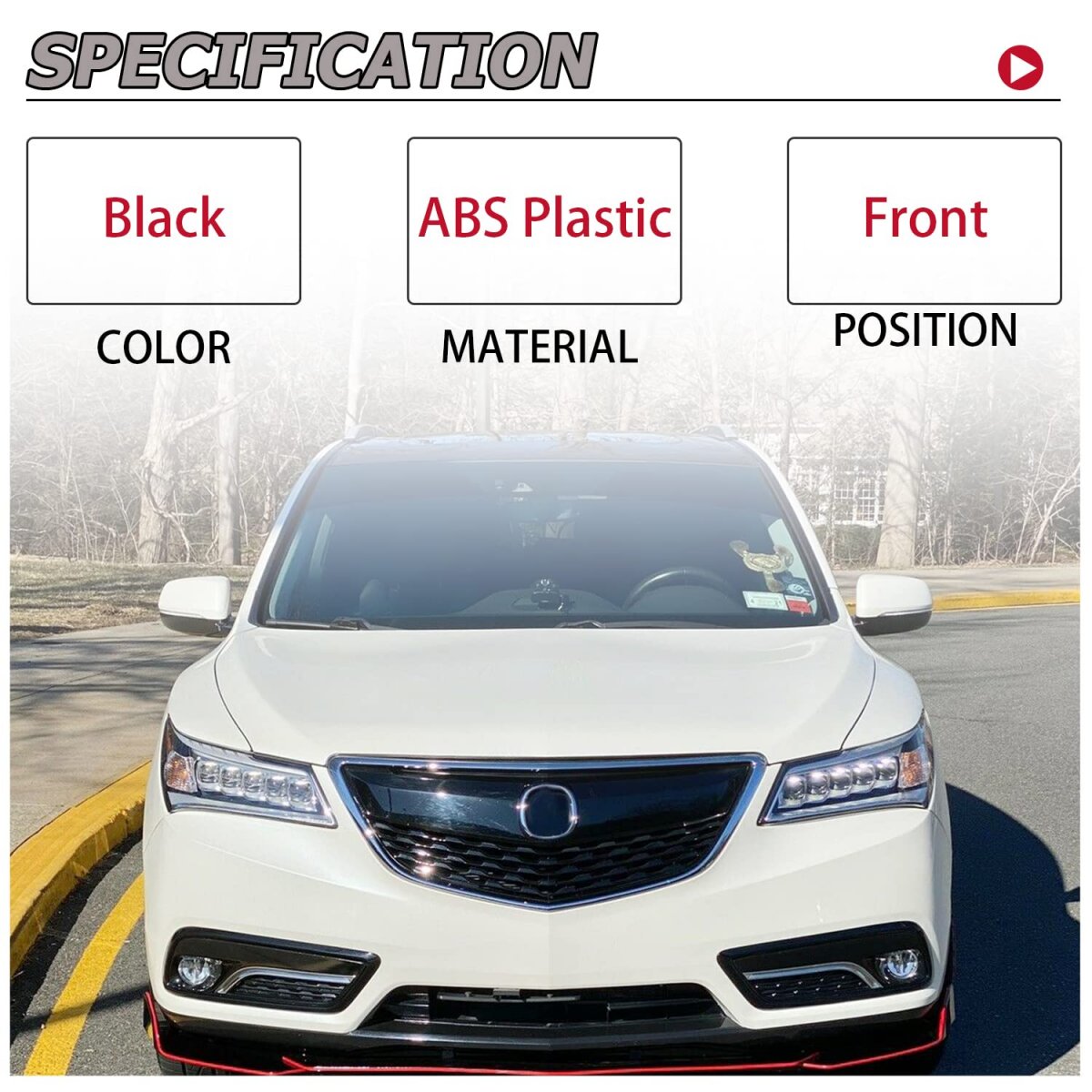 Hecasa Universal Front Bumper Lip Chin Spoiler Abs For Audi Ford Bmw Honda Chevrolet Civic Benz Mazda Gmc Black