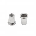 Uxcell 20pcs 304 Stainless Steel M6 Rivet Nut Flat Head Threaded Insert For Car
