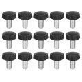 25pcs M6-1x12mm Threaded Knurled Thumb Screws Zinc Plated Carbon Steel Clamping Knobs Grip Plastic Round Head Thumbscrews For 