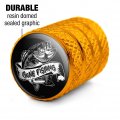 Gone Fishing Valve Stem Caps For Tire Rim Wheel Yellow Aluminum Schrader Type Air Covers 4 Pieces 0 55 In Tall