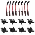 Ena Set Of 8 Round Ignition Coil And Red Wire For Buick Rainier Replacement Uf262 