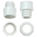 Qwork 10 Pcs 3 4 Inch Pvc Fittings Male Adapter Socket X Pipe Thread 2 Way Coupling