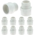 Qwork 10 Pcs 3 4 Inch Pvc Fittings Male Adapter Socket X Pipe Thread 2 Way Coupling
