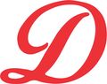 3 75in X 3in Red Cursive D Monogram Sticker Fancy Vinyl Vehicle Stickers By Stickertalk 