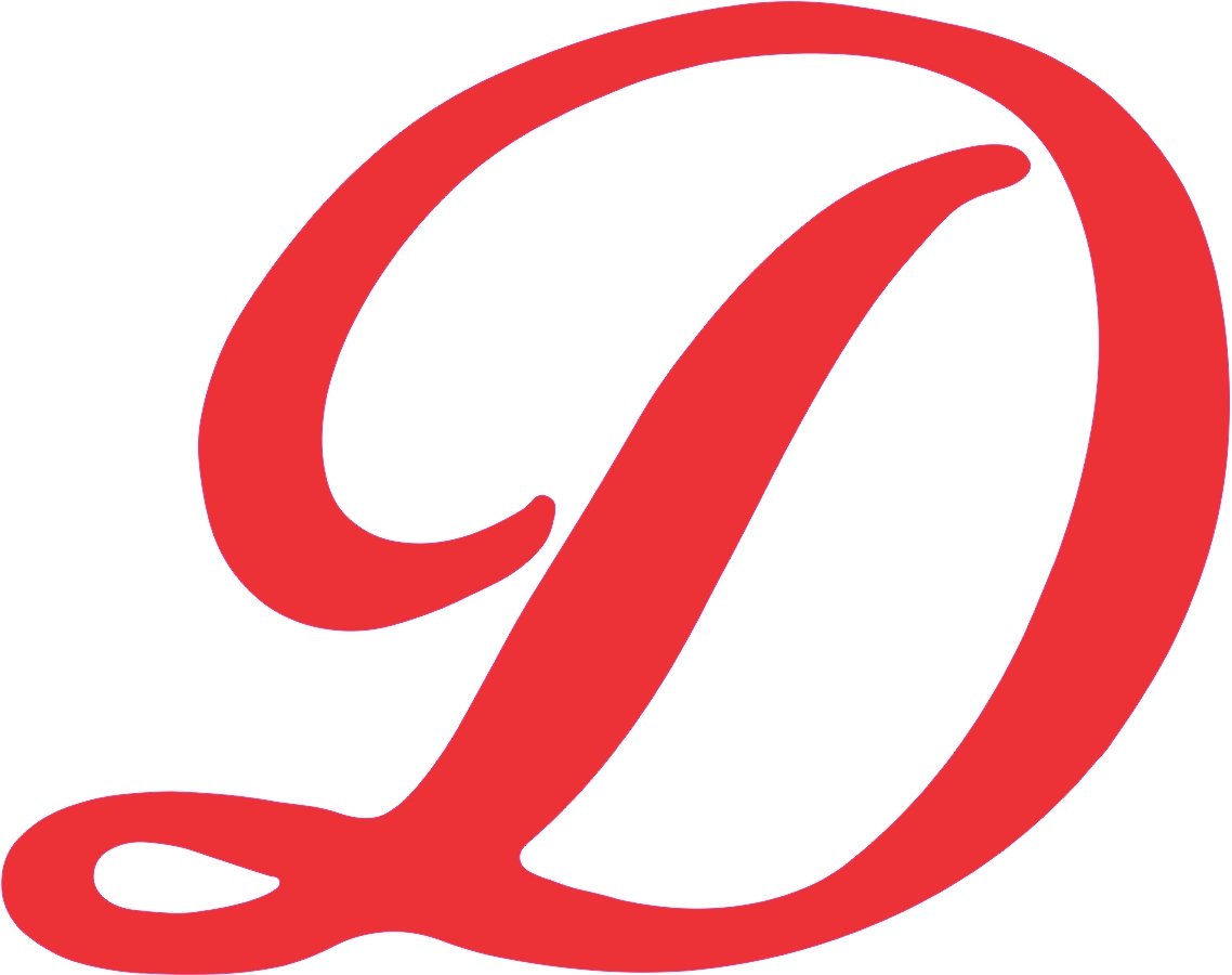 3 75in X 3in Red Cursive D Monogram Sticker Fancy Vinyl Vehicle Stickers By Stickertalk