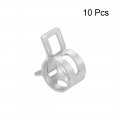 Uxcell Spring Band Type Clamp 9mm Inner Dia Fit 9 5-10 2mm Od Hose Fuel Line Silicone Tube Clips Silver Manganese Steel 10pcs