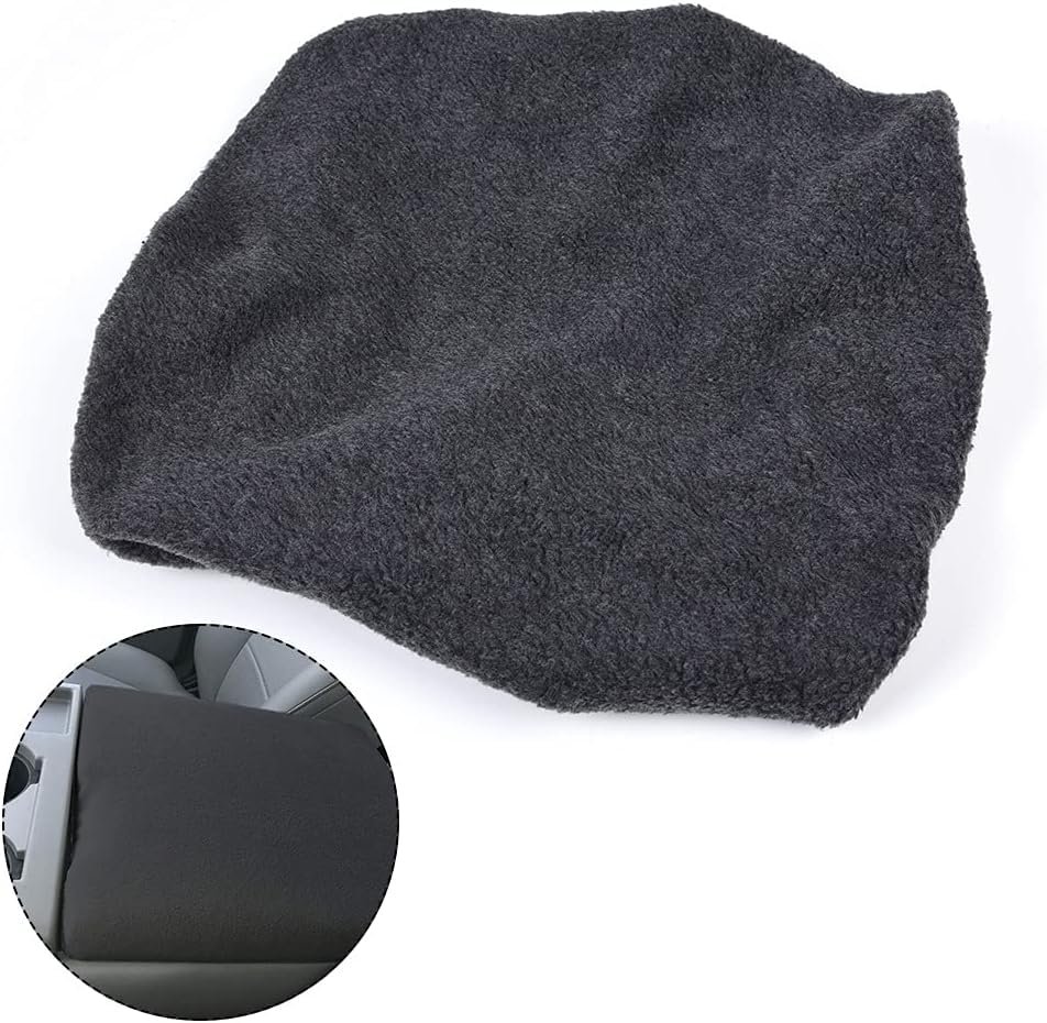 Center Armrest Console Lid Cover For Ford F150 F250 2014-2023 Microfiber Leather Dark Gray