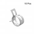 Uxcell Spring Band Type Clamp 21mm Inner Dia Fit 22-23 5mm Od Hose Fuel Line Silicone Tube Clips Silver Manganese Steel 10pcs