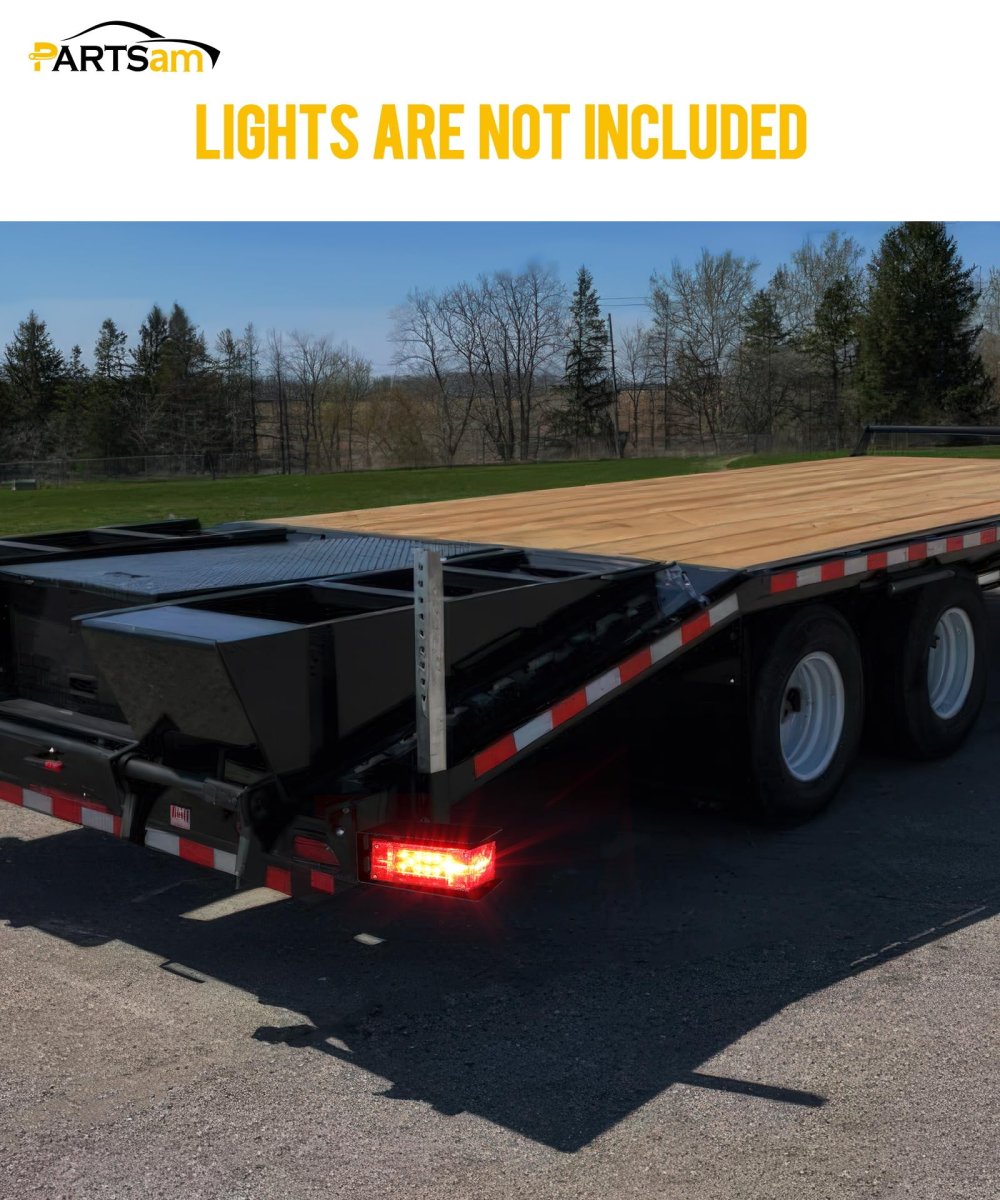 Rectangle Trailer Tail Light Mounting Box Set With License Plate Bracket Heavy Duty Steel S45c 1045 For Trailers Under 80 In