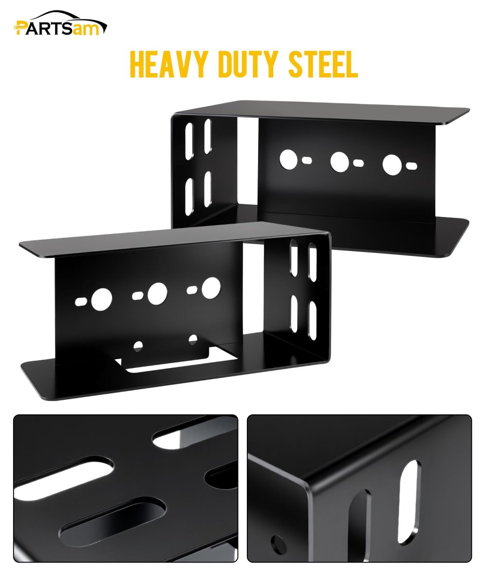 Rectangle Trailer Tail Light Mounting Box Set With License Plate Bracket Heavy Duty Steel S45c 1045 For Trailers Under 80 In