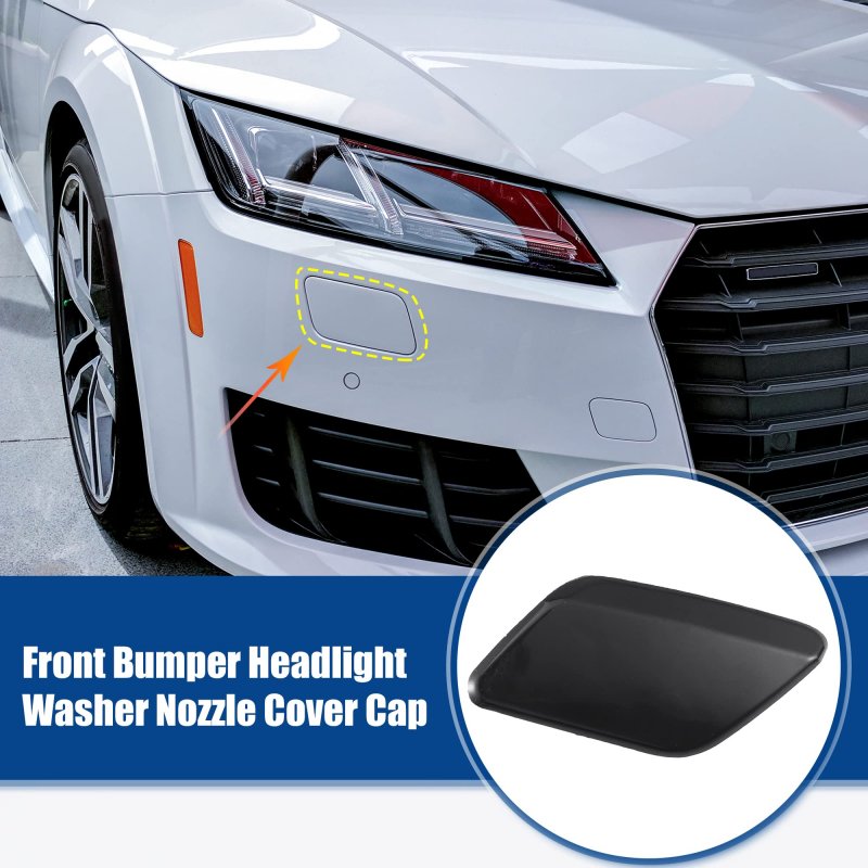 Acropix Front Left Right Side Bumper Headlight Washer Nozzle Cover Cap Fit For Volvo S60 Pack Of 2 Black