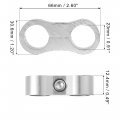 X Autohaux 8pcs Car An12 23mm Hose Separator Clamp Fitting Adapter Oil Line Brake Aluminum Alloy Bracket Fuel Mounting Divider