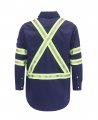 Bocomal Fr Shirts Hi Vis High Visibility Flame Resistant Fire Retardant Shirt 7 5oz Navy For Men 