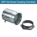 Uxcell Emt Coupling 40mm 1 9 16 Inch Set Screw Conduit Fittings 57mm Length Electrical Pipe Connector 0 9mm Wall Thick 25pack