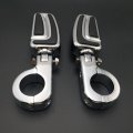 Smt-chrome Airflow Arrow Foot Rest Pegs With 1 2 5 Inch Mounting Bracket Compatible Gl1800 Gl1500 Gl1100 Gl1200 Vt750 Shadow