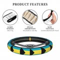 Bahamas Flag Car Steering Wheel Cover Women Men Elastic Stretch Thicken Universal 15 Inch