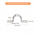 Uxcell 50pcs Rigid Pipe Straps 1 Inch Stainless Steel 2 Hole U-shaped Bracket Tube Hanger Clamps For Fixing Cable