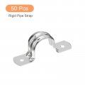 Uxcell 50pcs Rigid Pipe Straps 1 Inch Stainless Steel 2 Hole U-shaped Bracket Tube Hanger Clamps For Fixing Cable