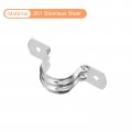 Uxcell 50pcs Rigid Pipe Straps 1 Inch Stainless Steel 2 Hole U-shaped Bracket Tube Hanger Clamps For Fixing Cable