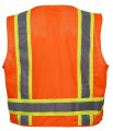 Orangegear Class 2 Highly Visible Two Tone Stripes Zippered 6 Pocket Sleeveless Surveyor Vest 10 Pack Lime Or Orange Orange 