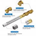 Uxcell 2pcs Spiral Flute Thread Taps 5 16-18 Unc H2 Screw Threading Tap Titanium Coated 6542 High Speed Steel Machine Tapping