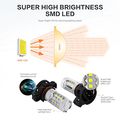 Auxbeam H16 Jp Led Light Bulb 5202 5201 9009 Bulbs Fora Signal Turn Brake Parking Tail Drl And Fog Lights Pack Of 2 