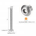 Uxcell 10-32x2 Button Head Socket Cap Screws 100pcs 304 Stainless Steel Fasteners Hex Bolts Full Thread Drive
