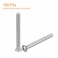 Uxcell 10-32x2 Button Head Socket Cap Screws 100pcs 304 Stainless Steel Fasteners Hex Bolts Full Thread Drive